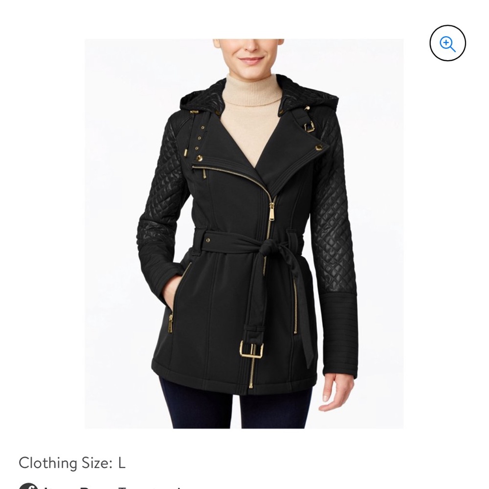 Michael Kors Collection Black Quilted Trench Coat